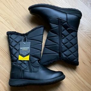 🖤NWT Khombu warm winter boots faux fur lined rubber soles Mid calf dual zippers